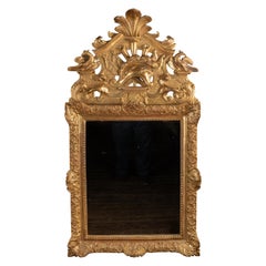 Antique French 18th century Regence Carved Gold Leaf Mirror
