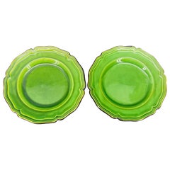Coppia di piatti smaltati francesi Poterie Milon S Dieulefit Greene & Greene