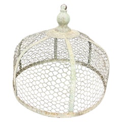 Antique French Wood and Metal Cloche or Dome, circa 1920's