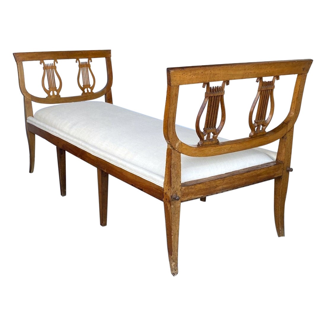 Panca francese del 1820 in legno di frutta in stile Regency in vendita