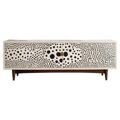 Abstract Polka Dot Inlay White Media Console