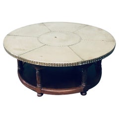 1970's Artisan Design Brass sheet covered round Coffee Table