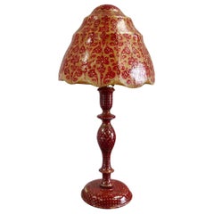Lampe en laque et velum du milieu du Twentieth siècle