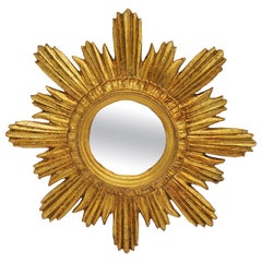 French Mid-Century Sun Wall Mirror, 1950s