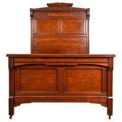 Herter Brother Style Antique Monumental Eastlake Victorian Full Size Bed
