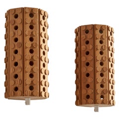 Swedish Designer, Wall Light, Pine, Sweden, 1970s