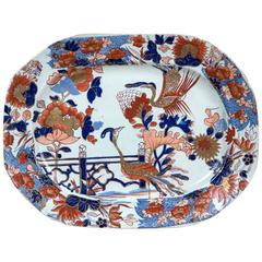 Antique Imari Pattern Peacock Platter