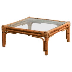 Vintage Low coffee table in wicker, branded Vivai del Sud