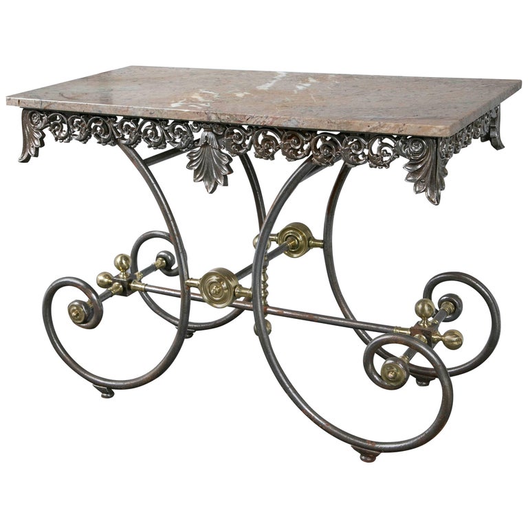 MarbleTop Baker's Table at 1stDibs