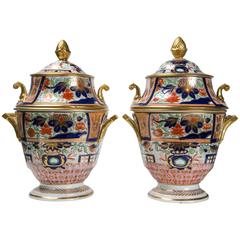 Antique Pair of Coalport Fruit Cooler and Cover