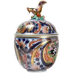 Antique Coalpart Herend Covered Jar