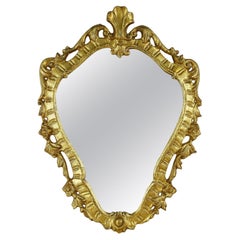 Espejo de pared barroco dorado de finales del siglo XVIII, tallado a mano - Italia ca. 1790