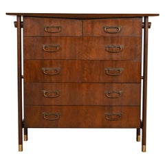 Baker Furniture Mid-Century Modern Highboy Dresser in the Manner of Nakashima