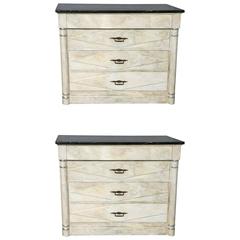 Pair of Faux Painted Chests with Marble Tops 2