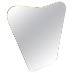 Specchio da parete a forma di biscotto in ottone in stile Mid-Century Modern di Gio Ponti degli anni '50