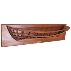 Vintage Mahogany Half Hull Boat Model