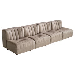 Tito Agnoli, Sectional Sofa, Fabric, Wood, Italy, 1970s