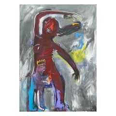 Quadro figurativo di grande formato "L'enfant roi" di Francky Criquet