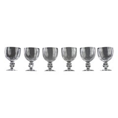 Lalique Francia, Copas de vino de Borgoña "Clos-Vougeot", grandes y raras, años 70