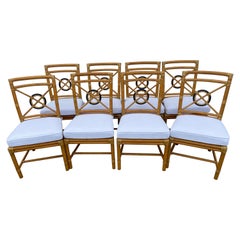 Set of Eight Target Back Mc Guire Dining Room Chairs