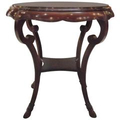 Elegant Carved Round Side Table