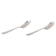 Swedish silversmith, two "Old Danish" pattern dessert spoons/children's spoons.