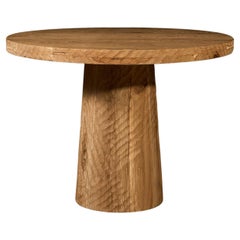 Runder Tisch im brutalistischen Vintage-Stil aus gealterter Eiche, 160 cm