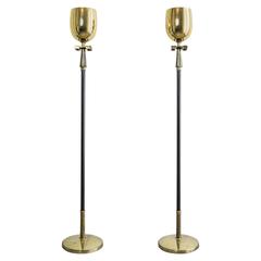Tommi Parzinger Style Brass Floor Lamps by Stiffel