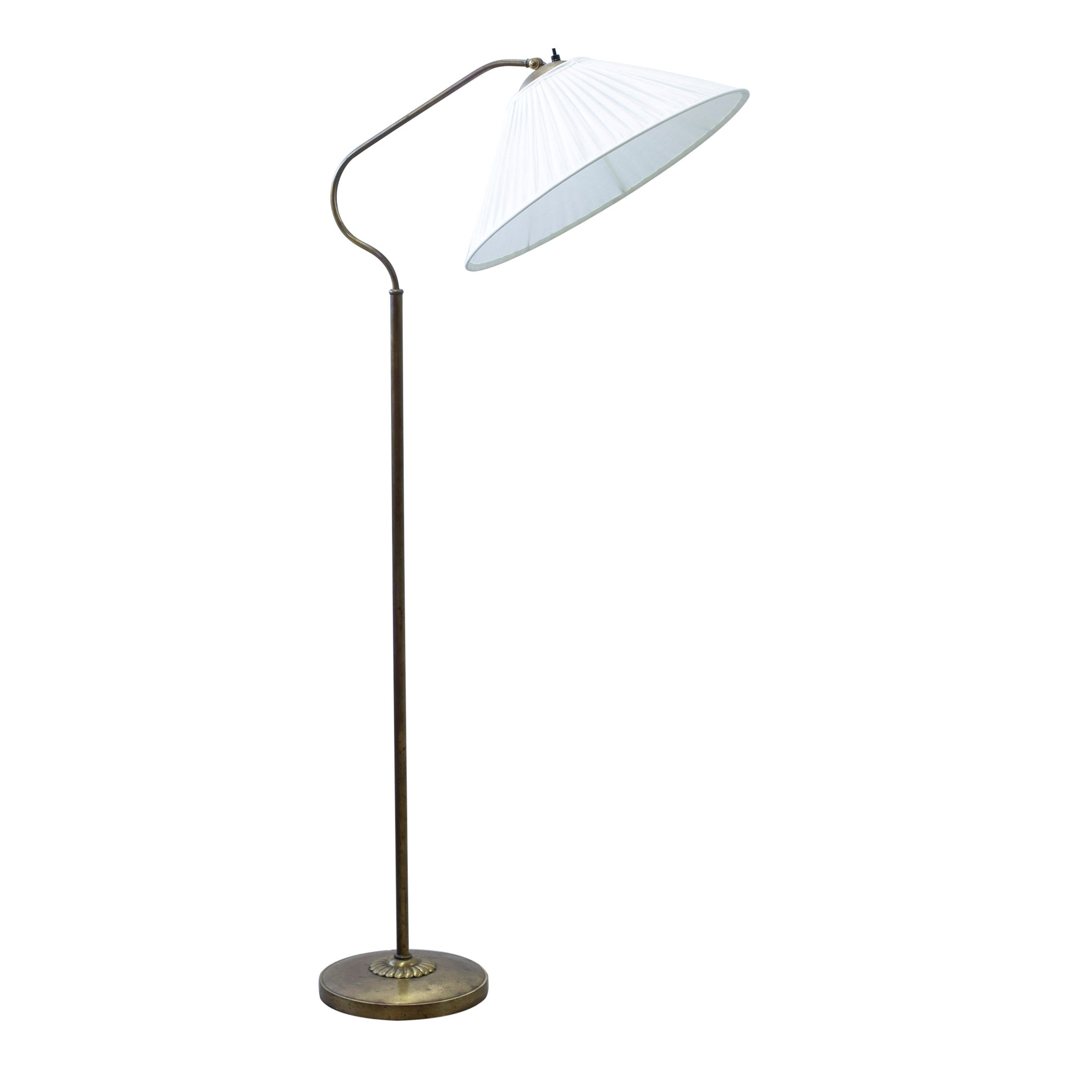 Swedish modern brass floor lamp by Bertil Brisborg for Nordiska Kompaniet