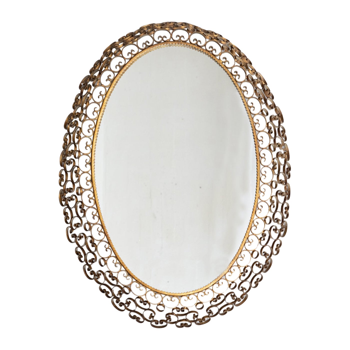 Circa 1950 Spanish Metal Mirror - Mid-Century Vintage Design