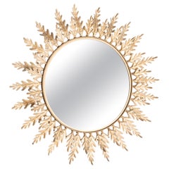 Mid-Century Modern Sunburst Mirror Brass, circa 1960