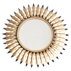 Mid-Century Modern Sunburst Mirror Brass, circa 1960