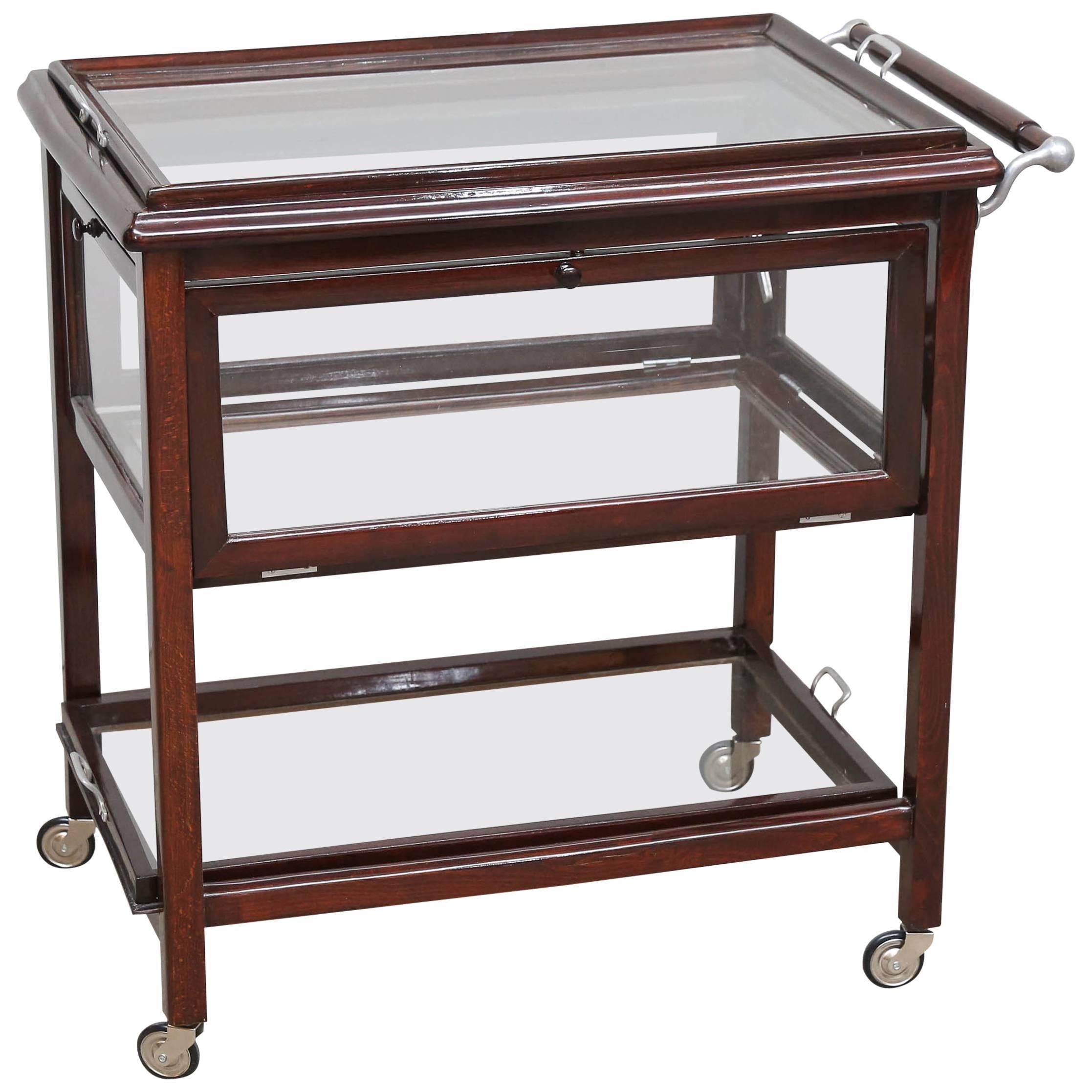 Spacious Walnut Bar/Chocolate Cart