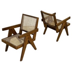 Pierre Jeanneret, French Mid-Century Modern, Easy Armchairs, Teak, Chandigarh