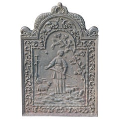 Plaque de cheminée hollandaise ancienne Louis XIV « Shepherdess »