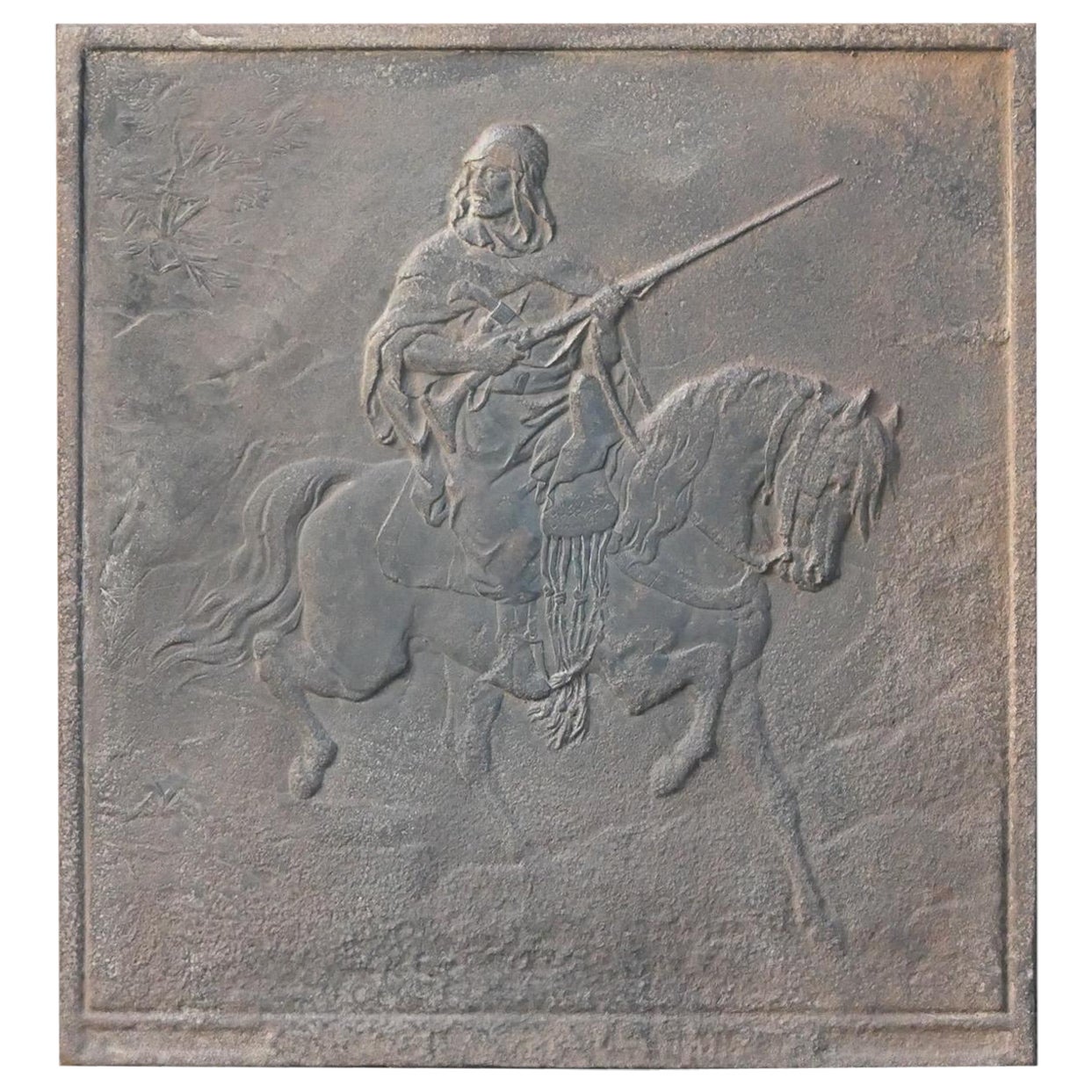 Plaque de cheminée française avec Lawrence of Arabia en vente