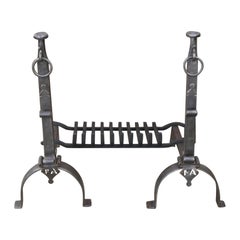 Large French Louis XV Period Fireplace Grate or Fire Basket, 18th Century