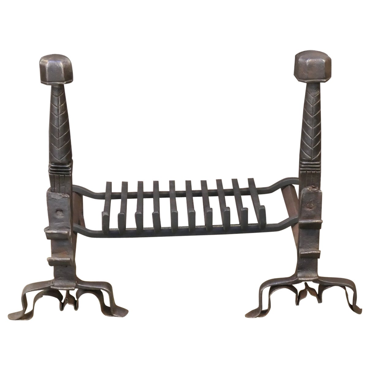 Grille de cheminée d'époque Louis XIII, 17ème siècle