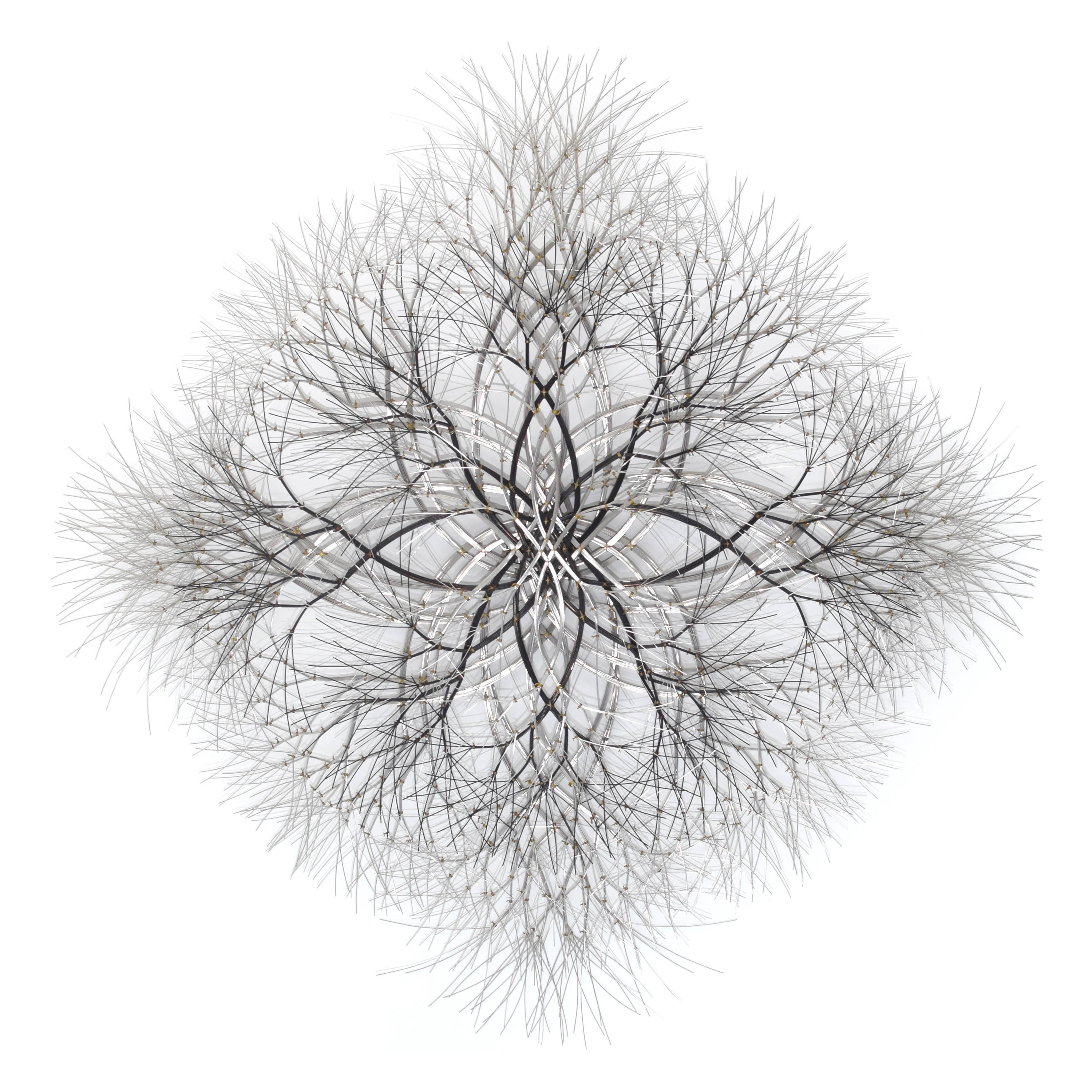 57"x57" Metal Wall Sculpture in Stainless and Bronze #759
