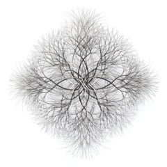 57"x57" Metal Wall Sculpture in Stainless and Bronze #759