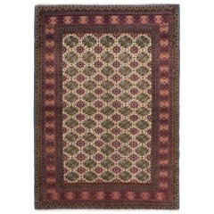 4x5.6 Ft Vintage Handmade Turkish Kyseri Rug. All Wool. One of a kind Accent Rug