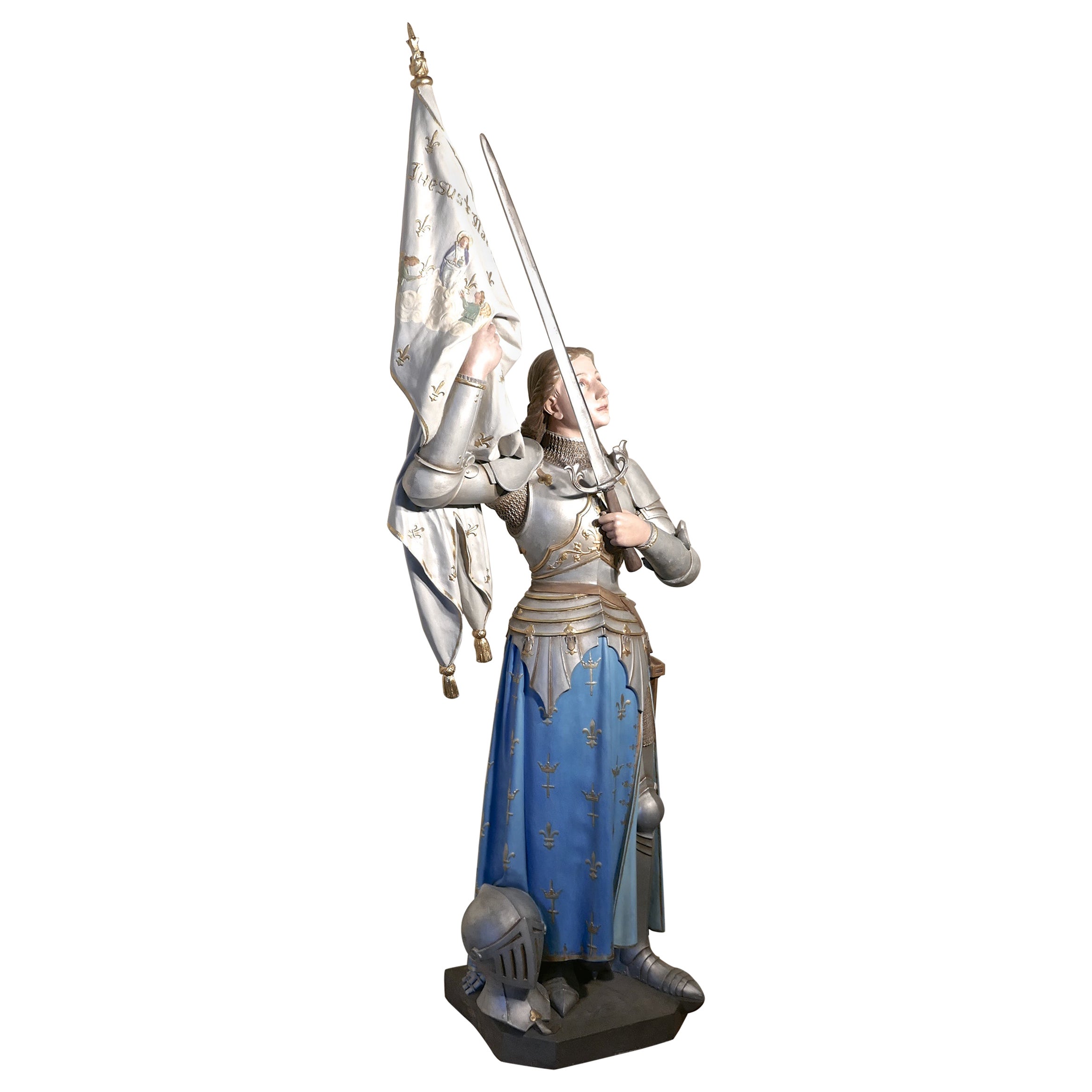 Saint Joan of Arc-Statue aus einem Frankreich, signiert Rouillard Angers