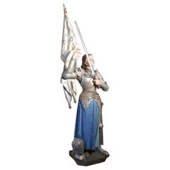 Saint Joan of Arc Statue from a France, Signed Rouillard Angers