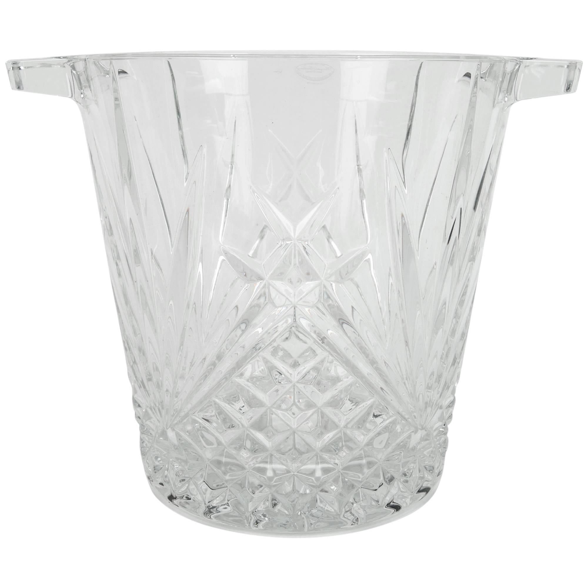 Vintage European Cut Crystal Cooler / Ice Bucket