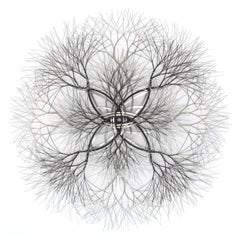 45"x45" Metal Wall Sculpture in Stainless and Bronze #752