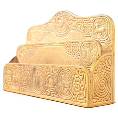 Tiffany Studios New York Zodiac Pattern Bronze Doré Letter Rack