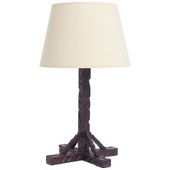 Art Deco Wooden Table Lamp