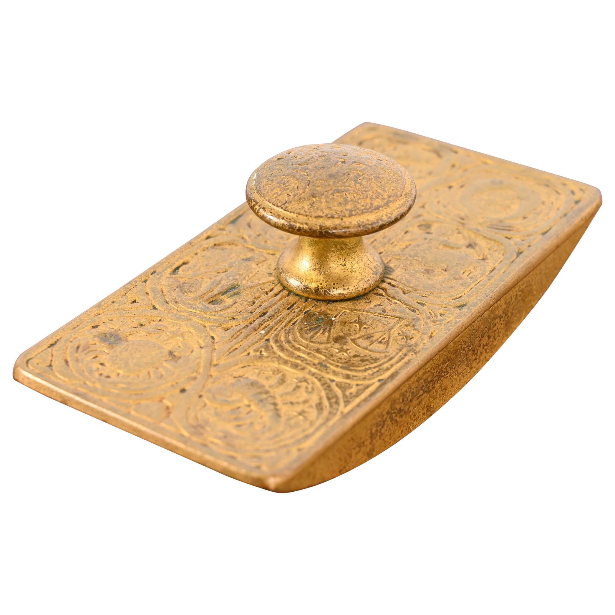 Tiffany Studios New York Zodiac Pattern Bronze Doré Rocker Blotter