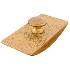 Tiffany Studios New York Zodiac Pattern Bronze Doré Rocker Blotter
