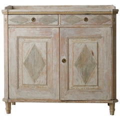 Genuine Swedish Antique Sideboard in Gustavian Style, Solid Pine with Patina